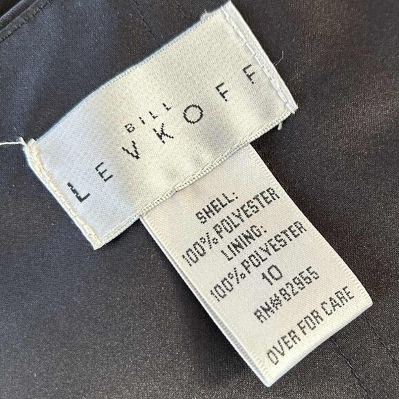 Bill Levkoff Espresso Satin Strapless Ruched Dress w/ Convertible Straps – US 10 - Picture 9 of 9